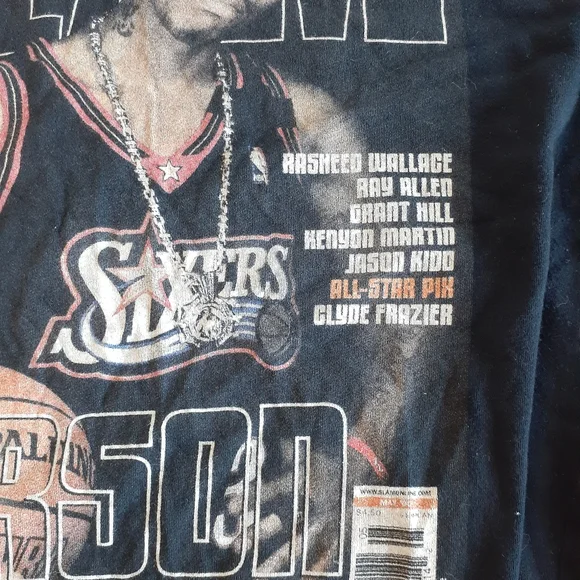 Vintage 2000 Mitchell & Ness Allen Iverson 76ers Tee Shirt Size Small - Picture 5 of 11